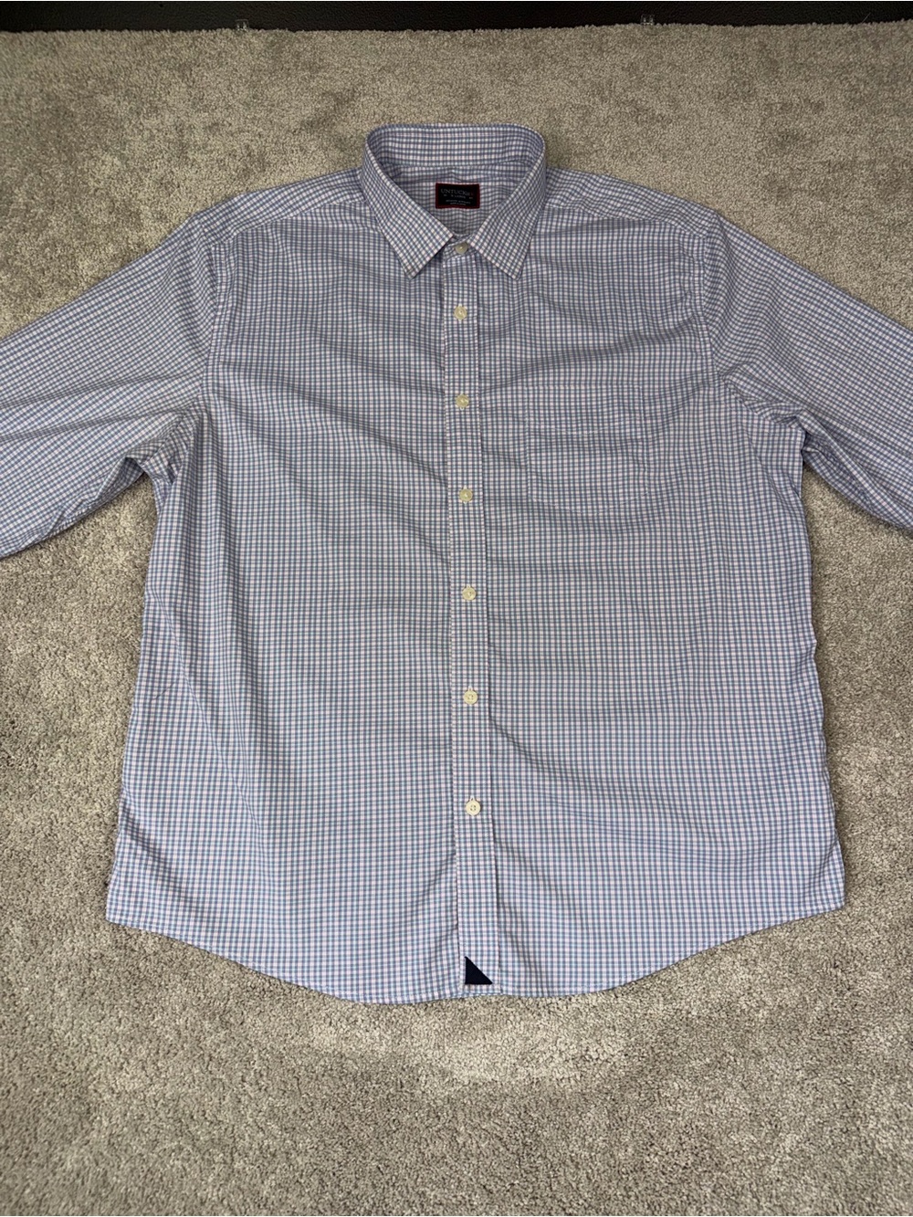 UNTUCKit Reg Fit Plaid Performance Button Down Shirt Men’s XL Blue Pink